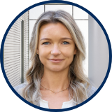 Porträtfoto einer Rechtsanwältin des Teams von Friese & Adelung, rundes Profilbild