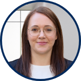 Porträtfoto einer Rechtsanwältin des Teams von Friese & Adelung, rundes Profilbild